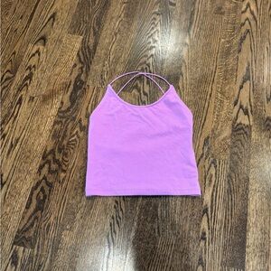 American Eagle Strappy go Lucky Purple Fitted Crop Tank Top